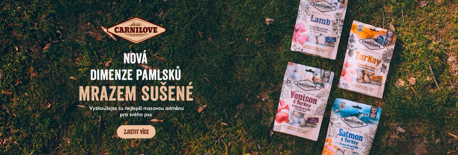Mrazem sušené pamlsky — web banner