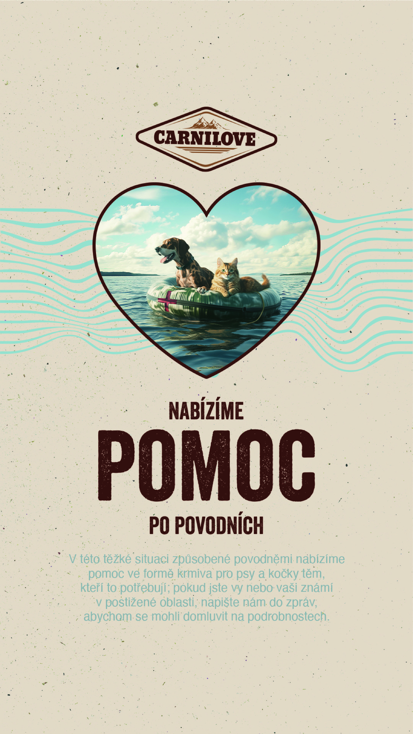 Plakát „Nabízíme pomoc po povodních“